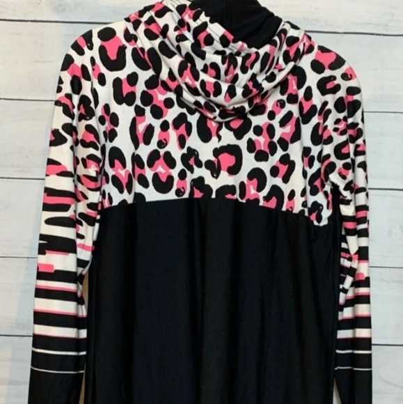 Lularoe Breast Cancer Awareness Cheetah Amber Hoodie S NWT UNICORN 🦄 - Picture 2 of 5
